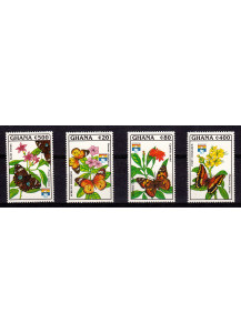 GHANA 1992 francobolli serie completa nuova Yvert e Tellier 1338/41
